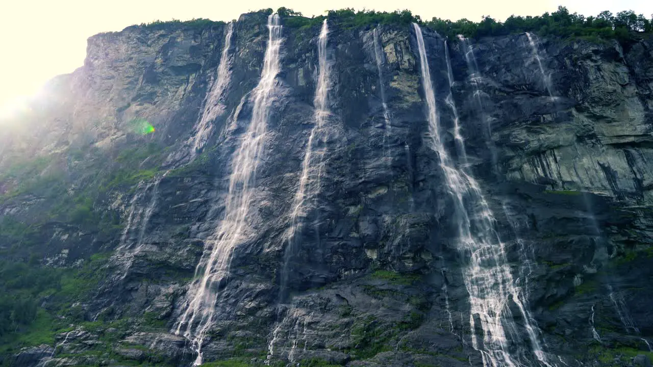 Geiranger fjord waterfall Seven Sisters Beautiful Nature Norway natural landscape