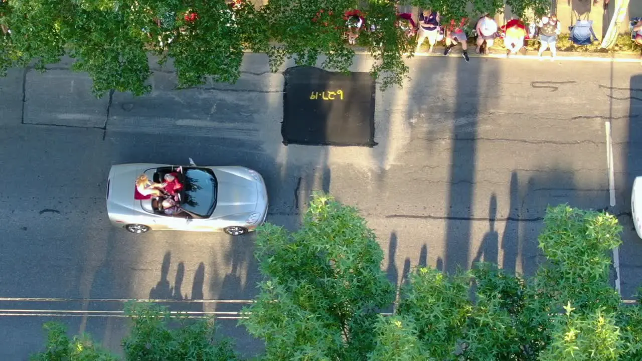 Lilitiz Pennsylvania USA 4th of July Parade Local beauty pageant winners and runner ups enjoy the parade in open top cars