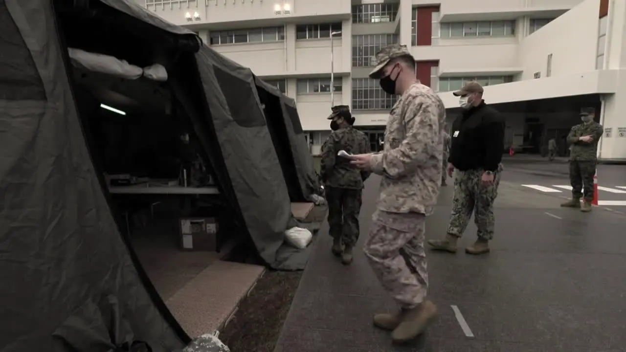 Us Naval Hospital Staff Administer Covid-19 Pandemic Virus Vaccines Innoculating Dod Personnel At Okinawa Jp