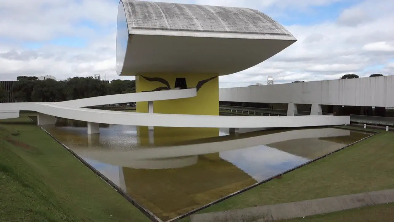 Eyes museum or Museu do Olho a Niemeyer modern art building in Curitiba