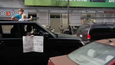 Hollywood Military Soldiers and Vehicles During Protests