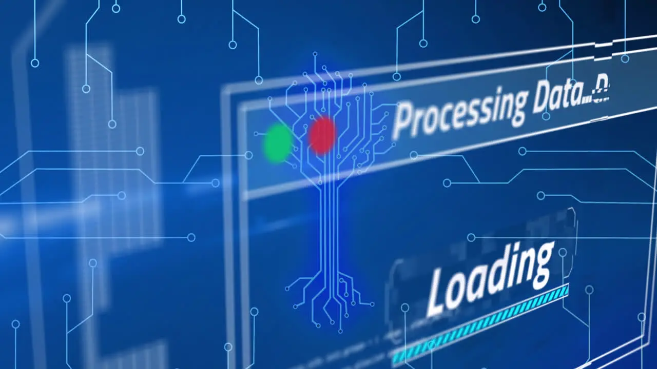 Animation of integrated circuit over data processing on digital screen