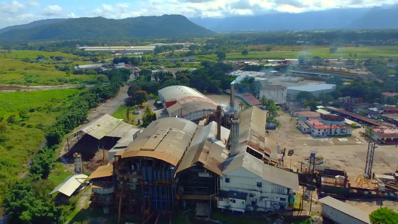 beautiful aerial view with drone of the sugar industry in the city of Cordoba Veracruz Mexico