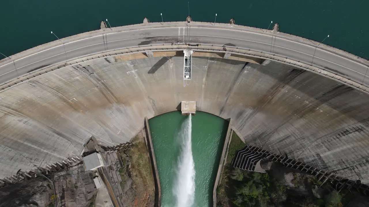 Aerial views of a Reservoir draining water in the spanish Pyrenees