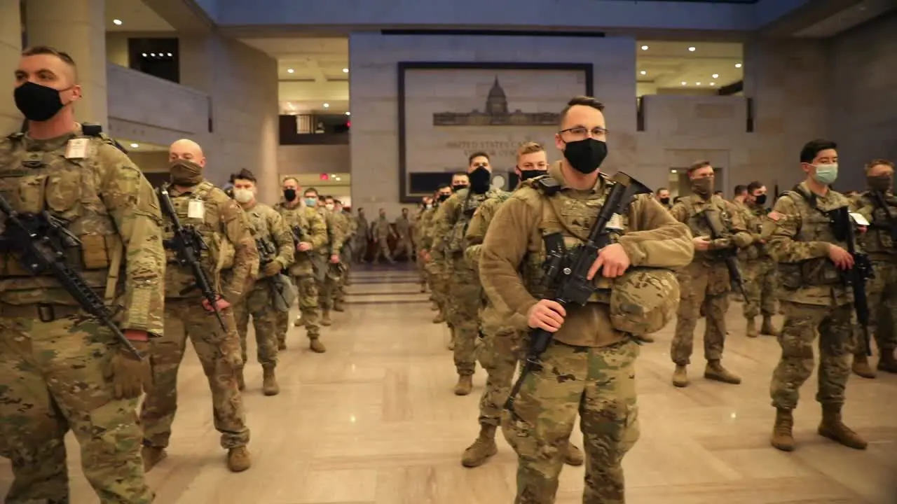 National Guard Soldiers Deputized In The Us Capitol Before Providing Security For Biden’S Presidential Inauguration