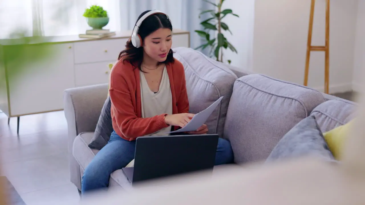 Entrepreneur laptop and Asian woman in lounge