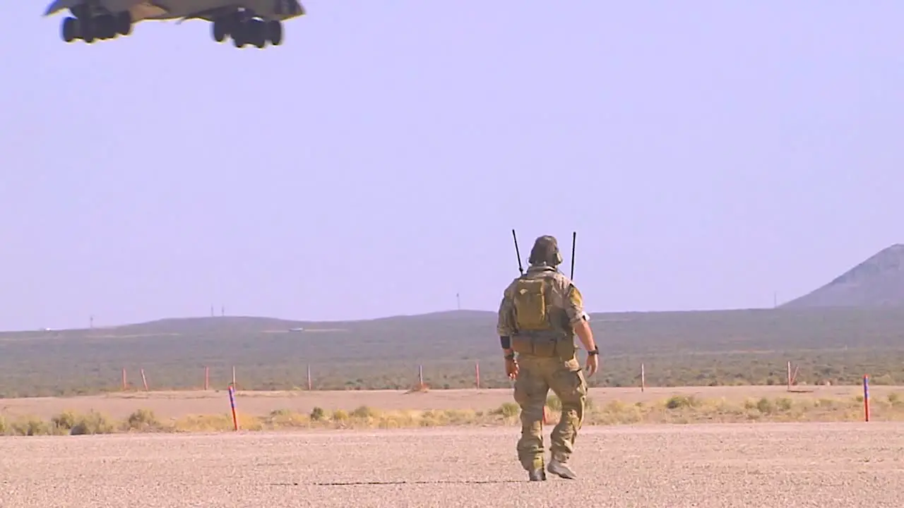 Us Air Force C130 Globemaster Lands On A Dirt Runway 1