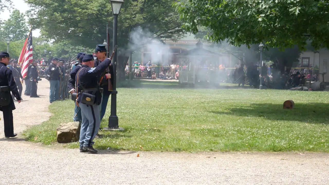 Civil War Battle re-enactment at the Ohio History Center in the Ohio Village