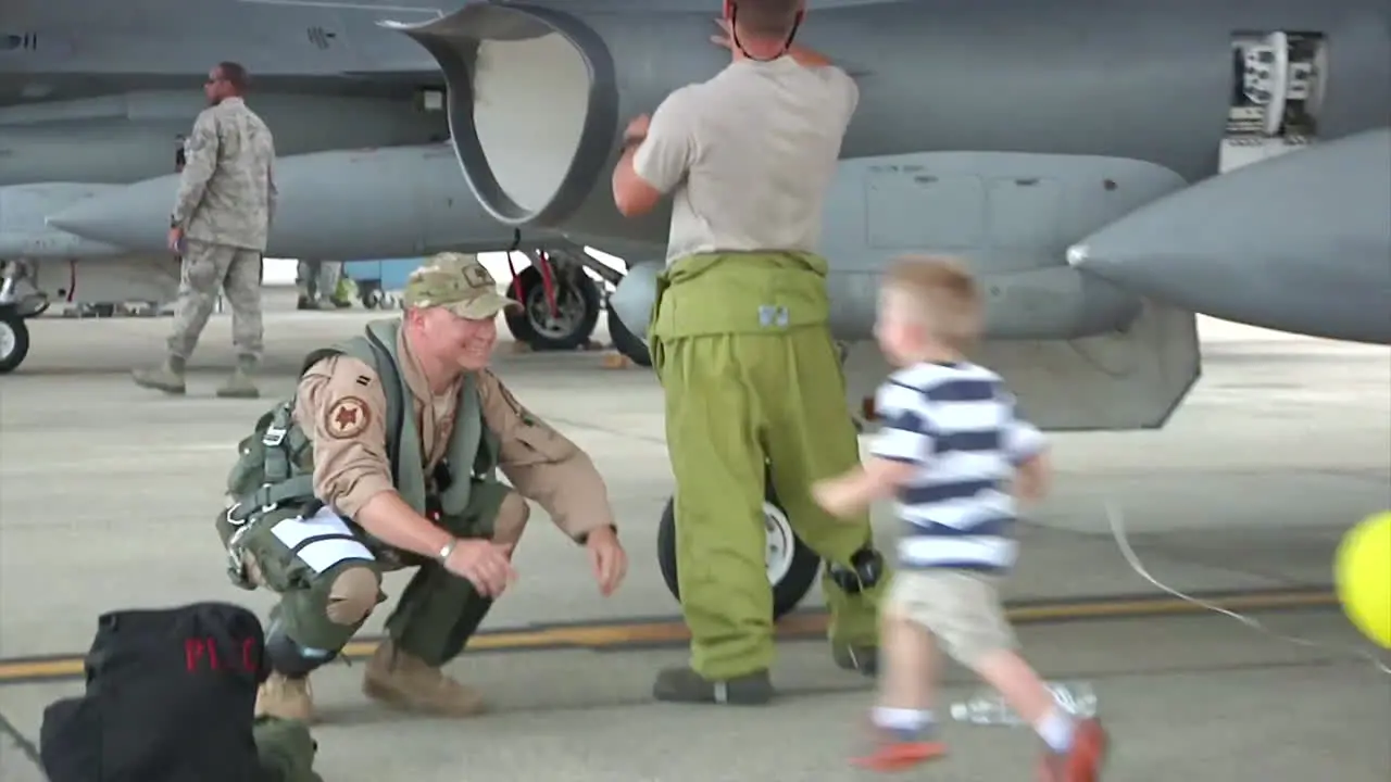 An Air Force Dad Greets His Family Upon Returning Home From War