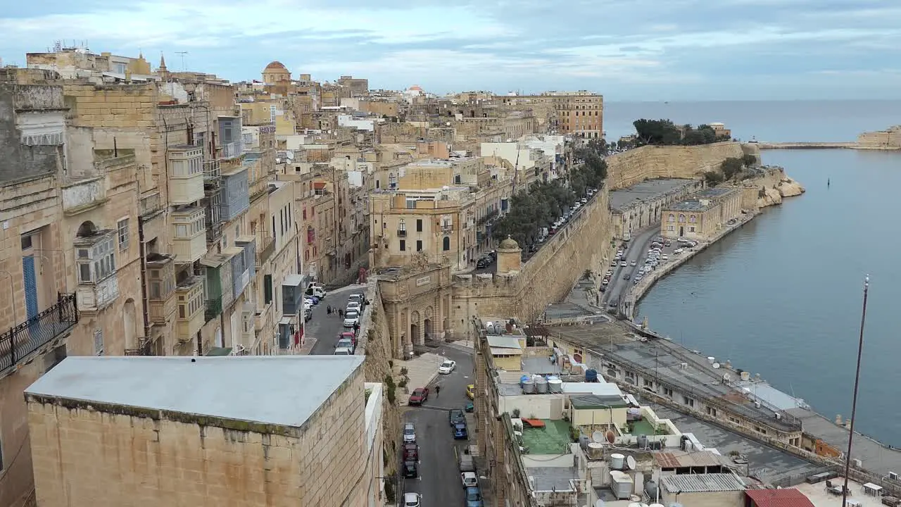 Streets of the Valletta city in Malta Europe viewed from Upper Barrakka Gardens fort