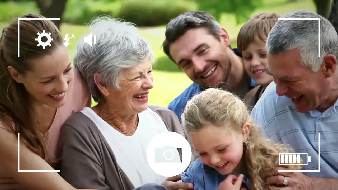 Taking photos of family on a digital camera