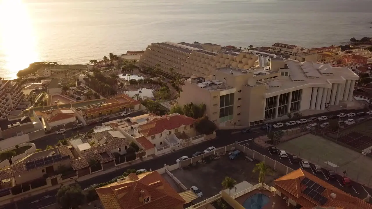 aerial view of Tenerife island drone fly above residential district  real estate concept rent for holiday long term digital nomad