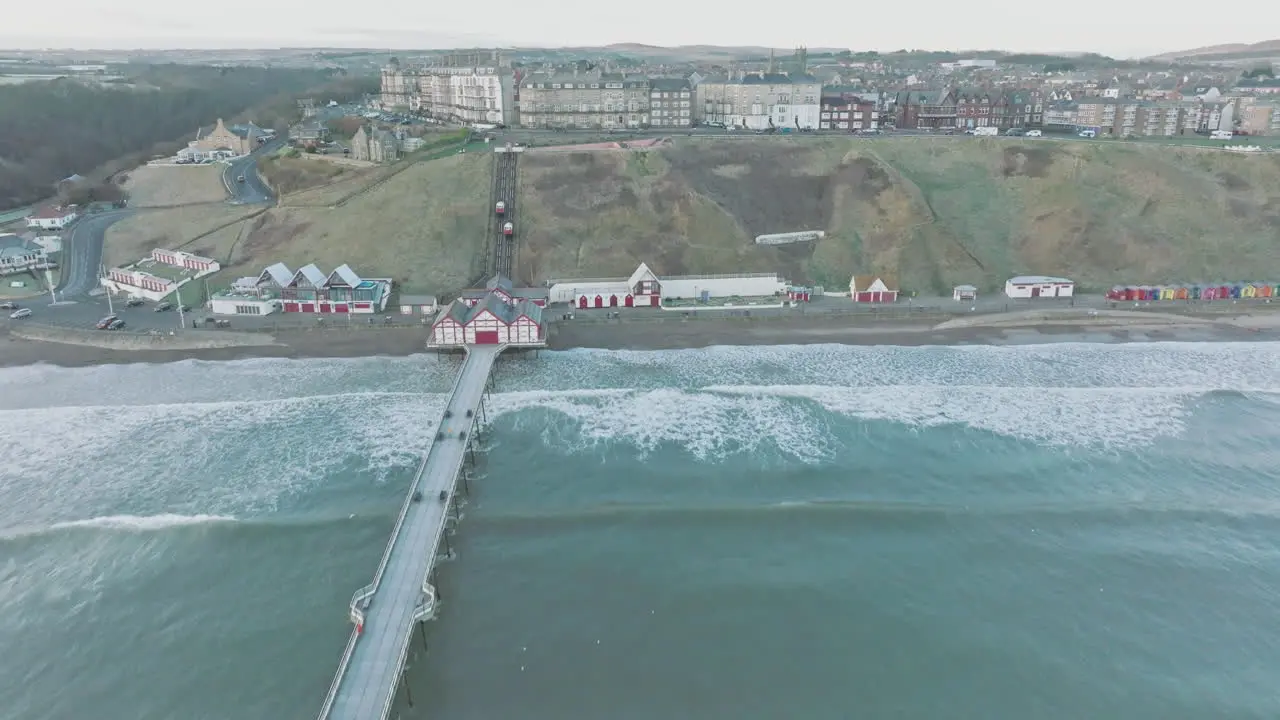 Saltburn by the Sea early morning winter March 2022 Aerial Drone DJI Mavic 3 Cine PRORES Clip 1