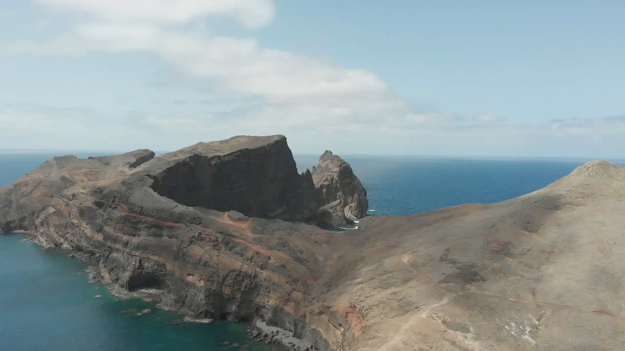 The desert stony Cape of San Lorenzo on the eastern tip of the Portuguese island of Madeira in the Atlantic Ocean