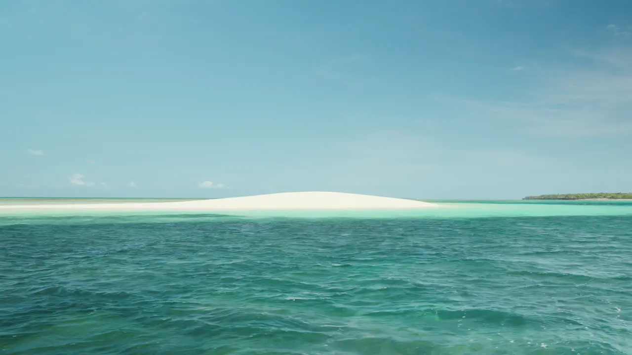 Serene seascape with a pristine white sandbank