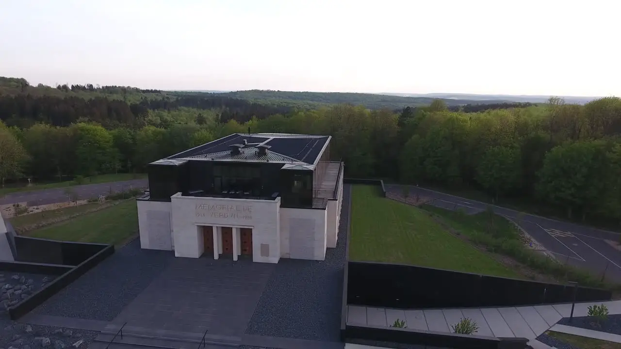 Museum memorial WW1 in Verdun France Lorraine Sideway Drone view