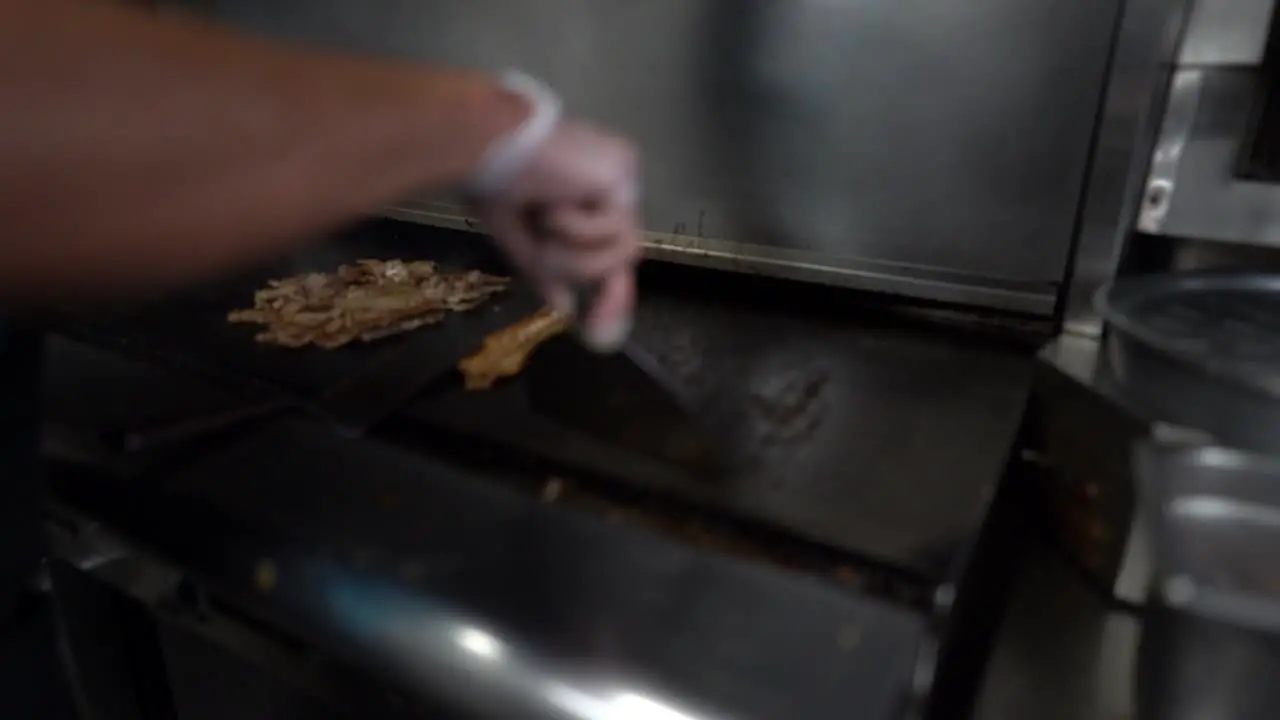 cooking food in a large restaurant