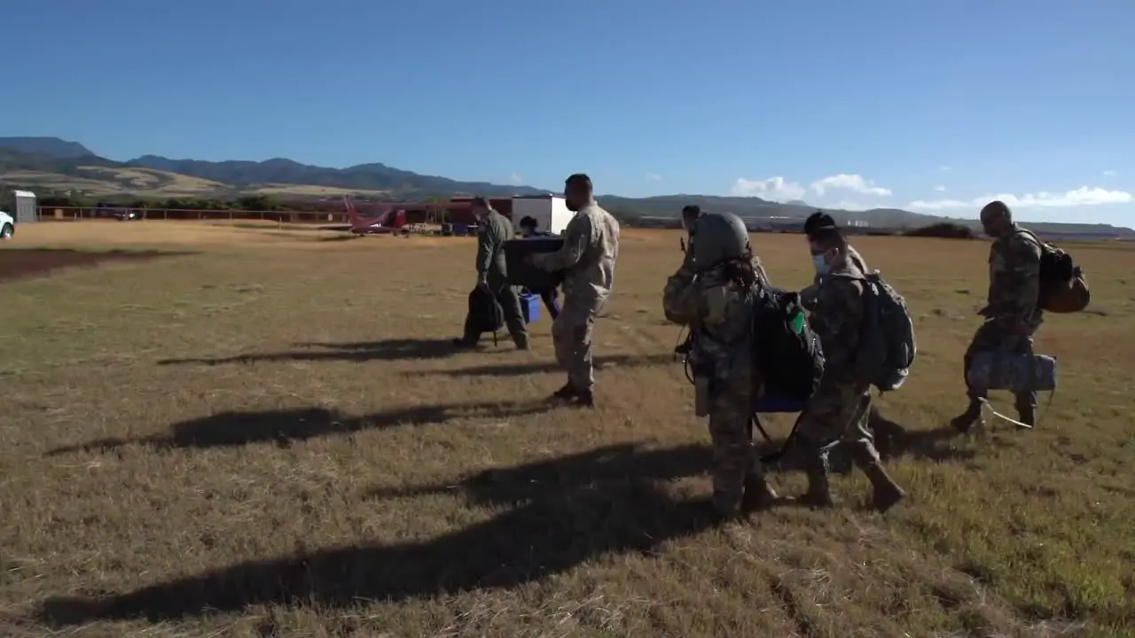 Airlifted Hawaii National Guard Provide Covid-19 Pandemic Vaccination And Innoculation Support Kauai County Hi