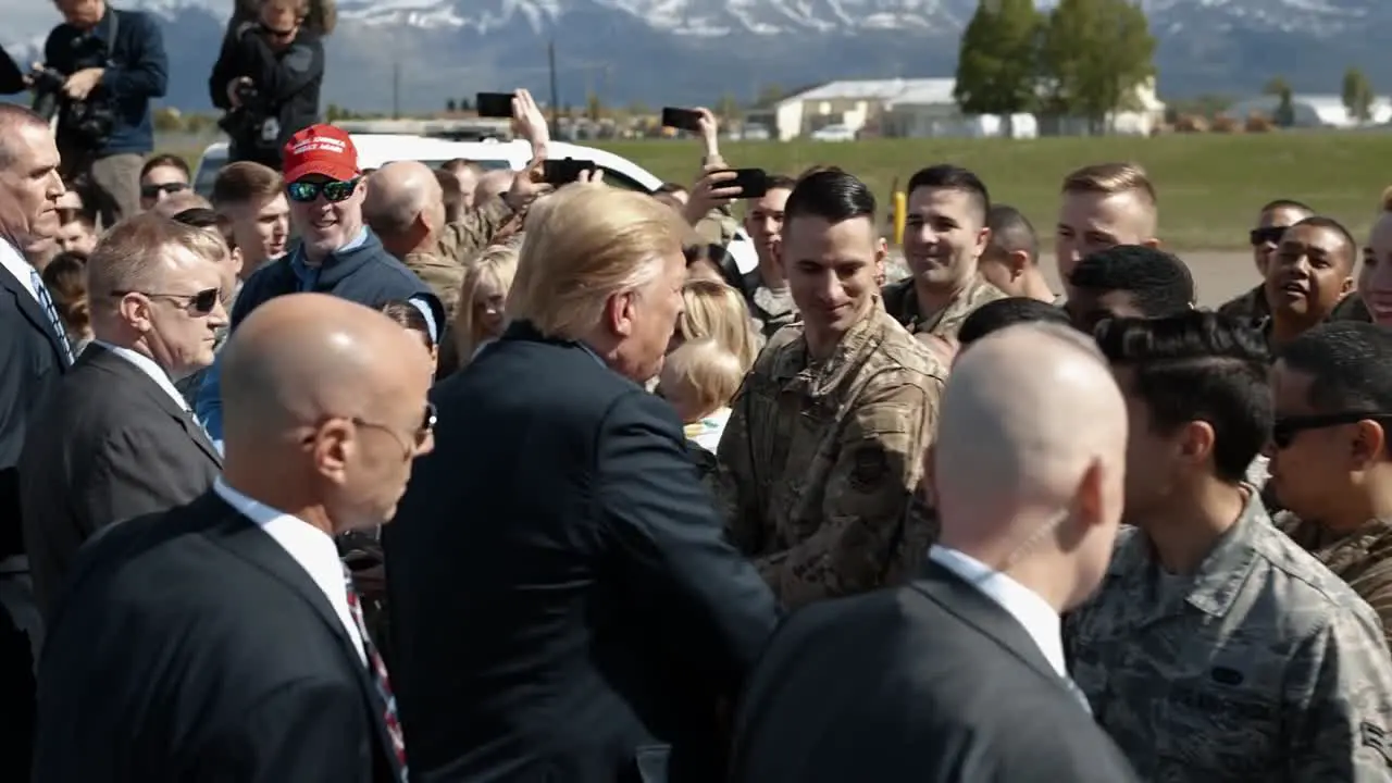 President Trump Meets Members Of The Military In Alaska 2019