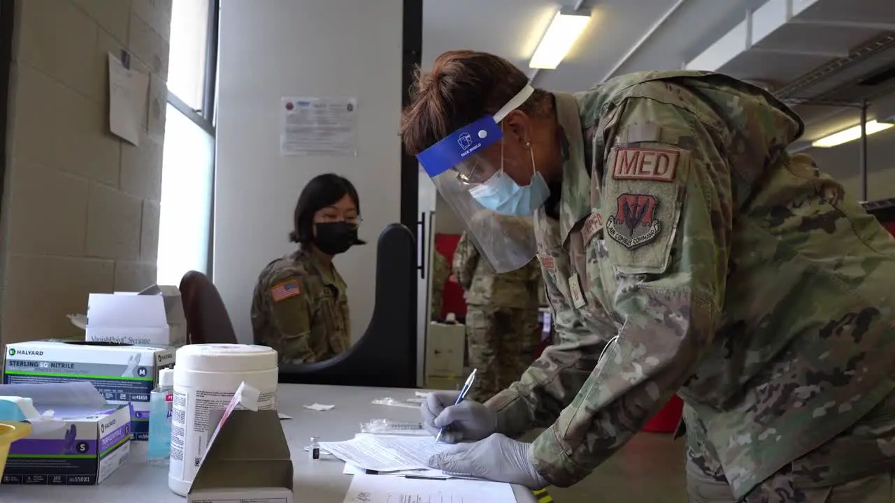 The First Covid-19 Pandemic Vaccines Are Administered To New York National Guard Enlisted Service Members