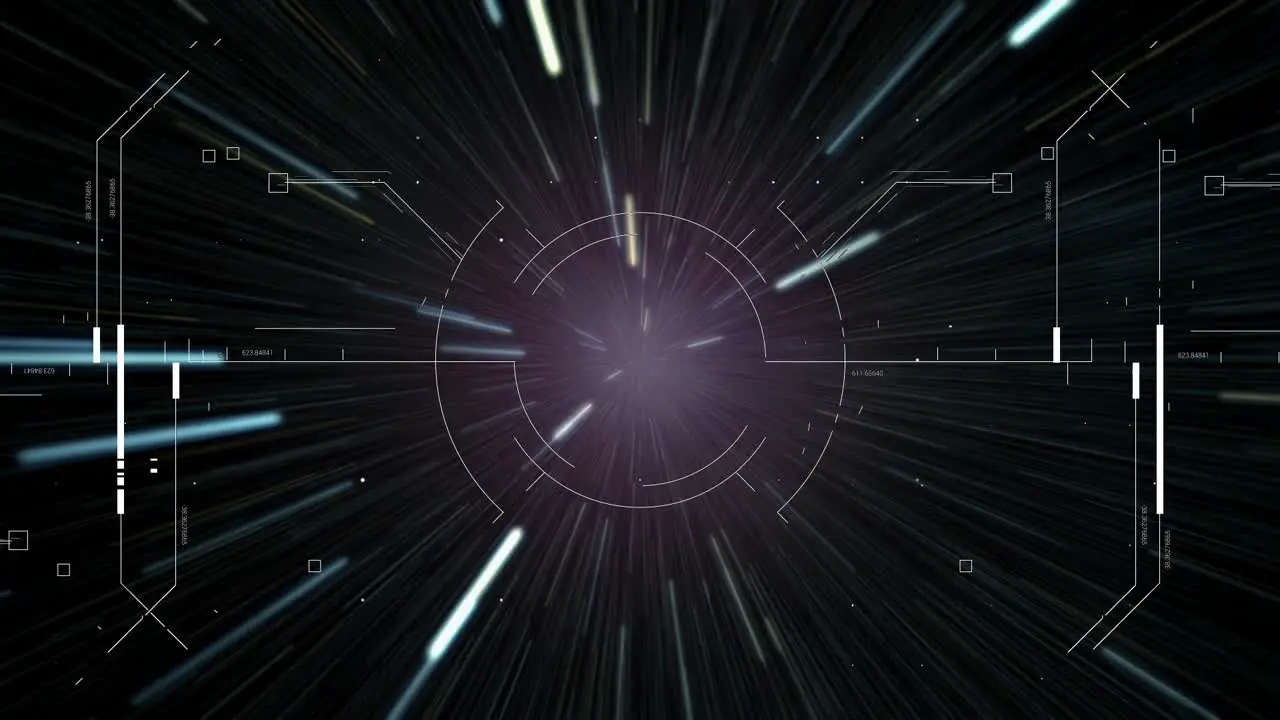 Hud display on Hyperspace scanning and analyzing data with a circular target