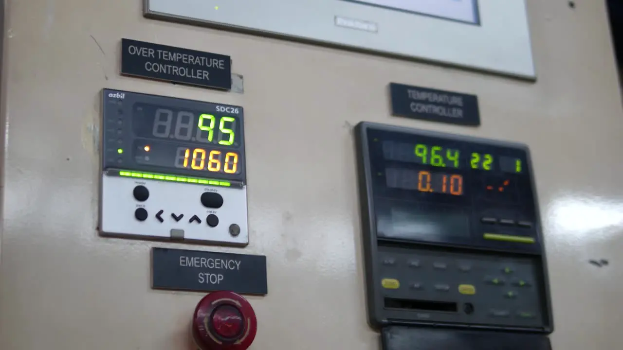 Temperature Control Panel Show the Digital Numbers Close Up