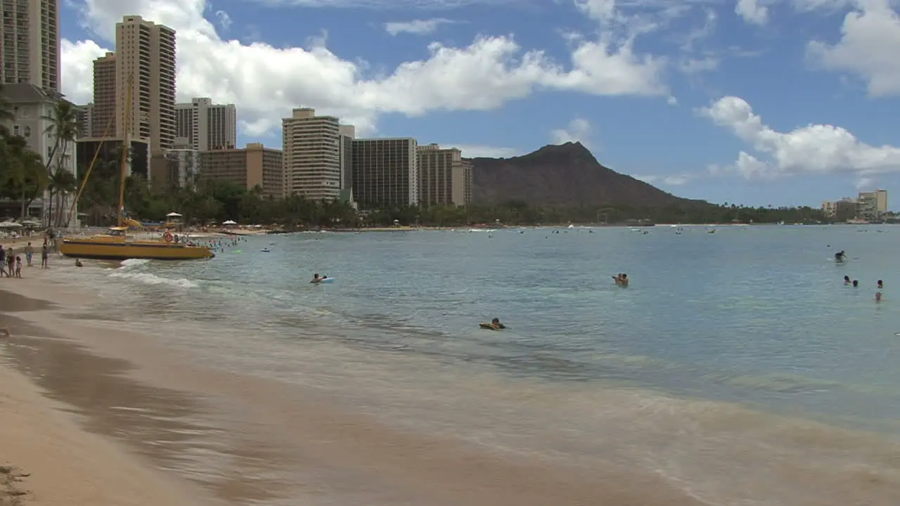 Waikiki beach with hotels