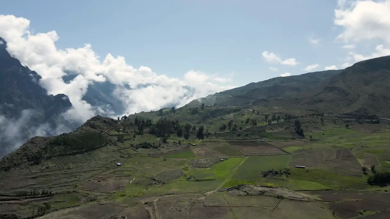 Colca canyon aerial images towards the cross of the condor