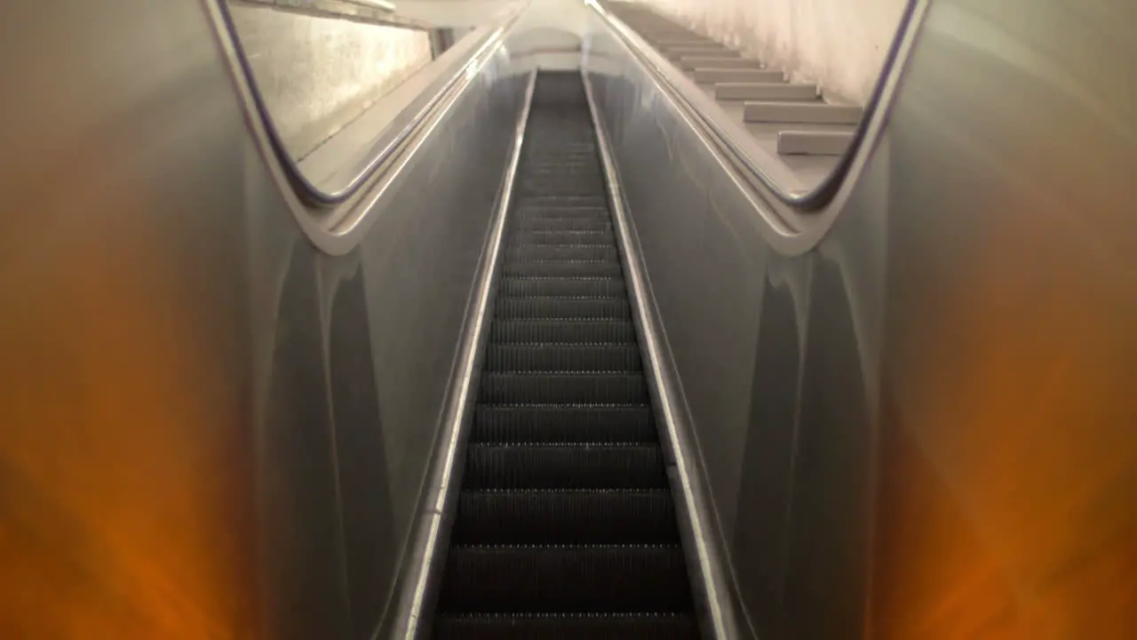 Empty escalator moving up