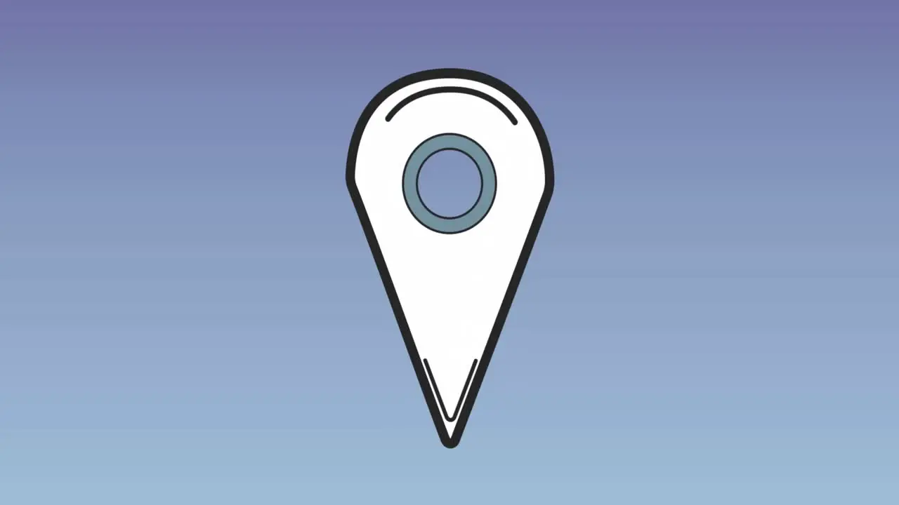 Animation of location pin icon against copy space on blue gradient background