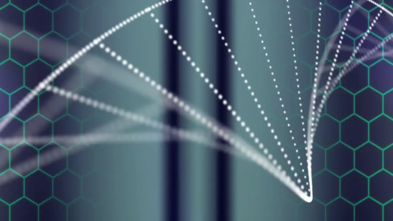 Animation of dna strand chemical structures and scientific data processing