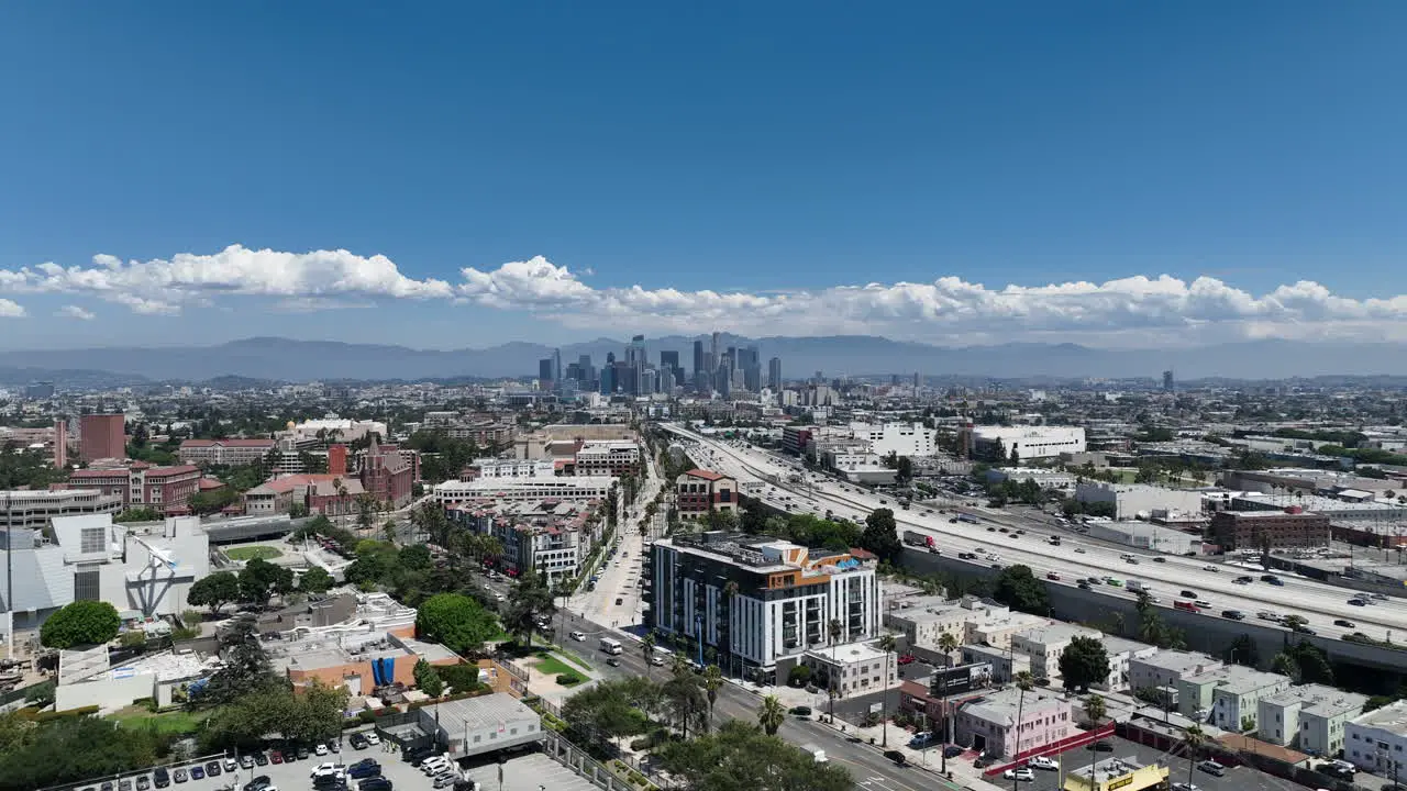 View of Downtown Los Angeles from Exposition Park