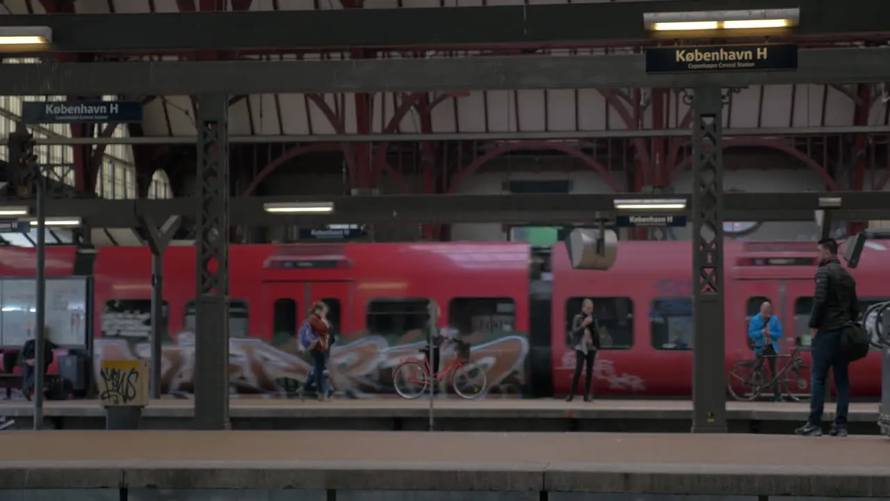 Arriving train at Copenhagen Central station