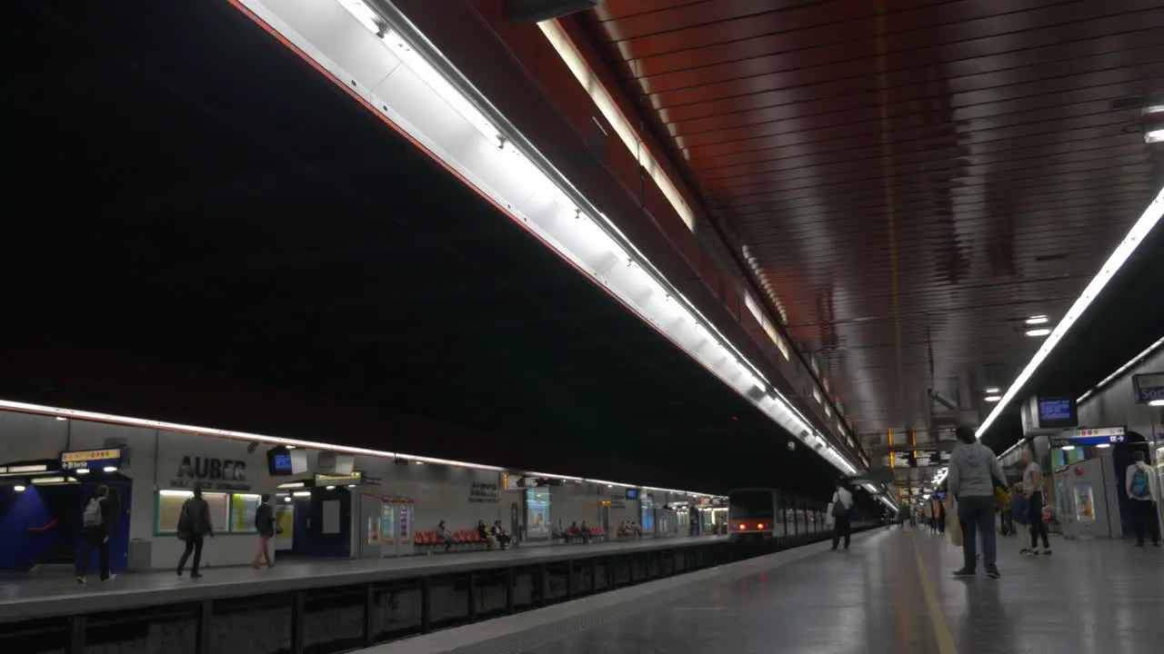 Underground station and leaving train