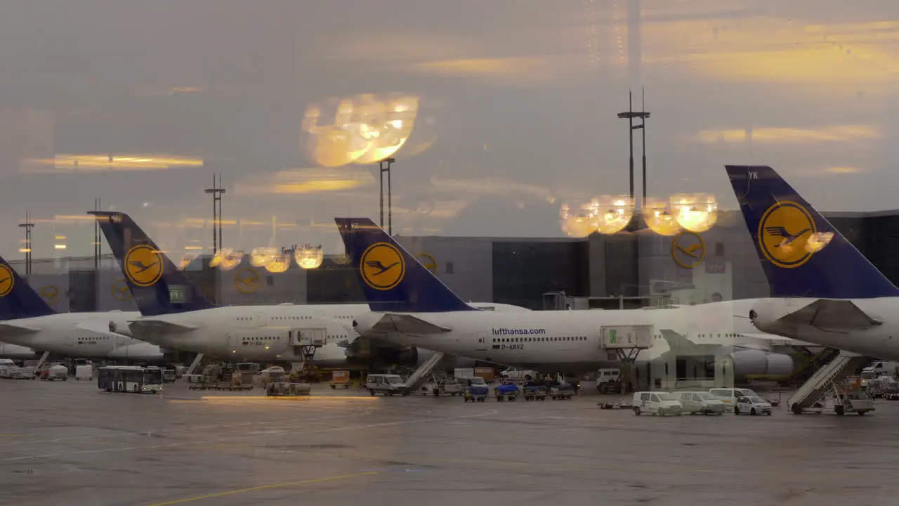 Lufthansa hub at the airport of Frankfurt Germany