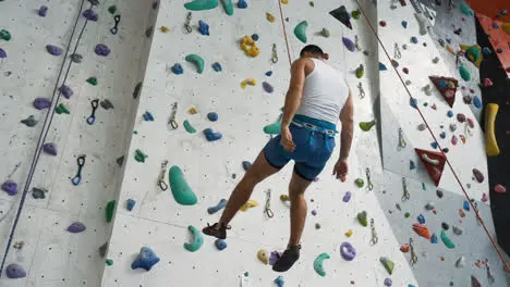 People in a climbing wall centre