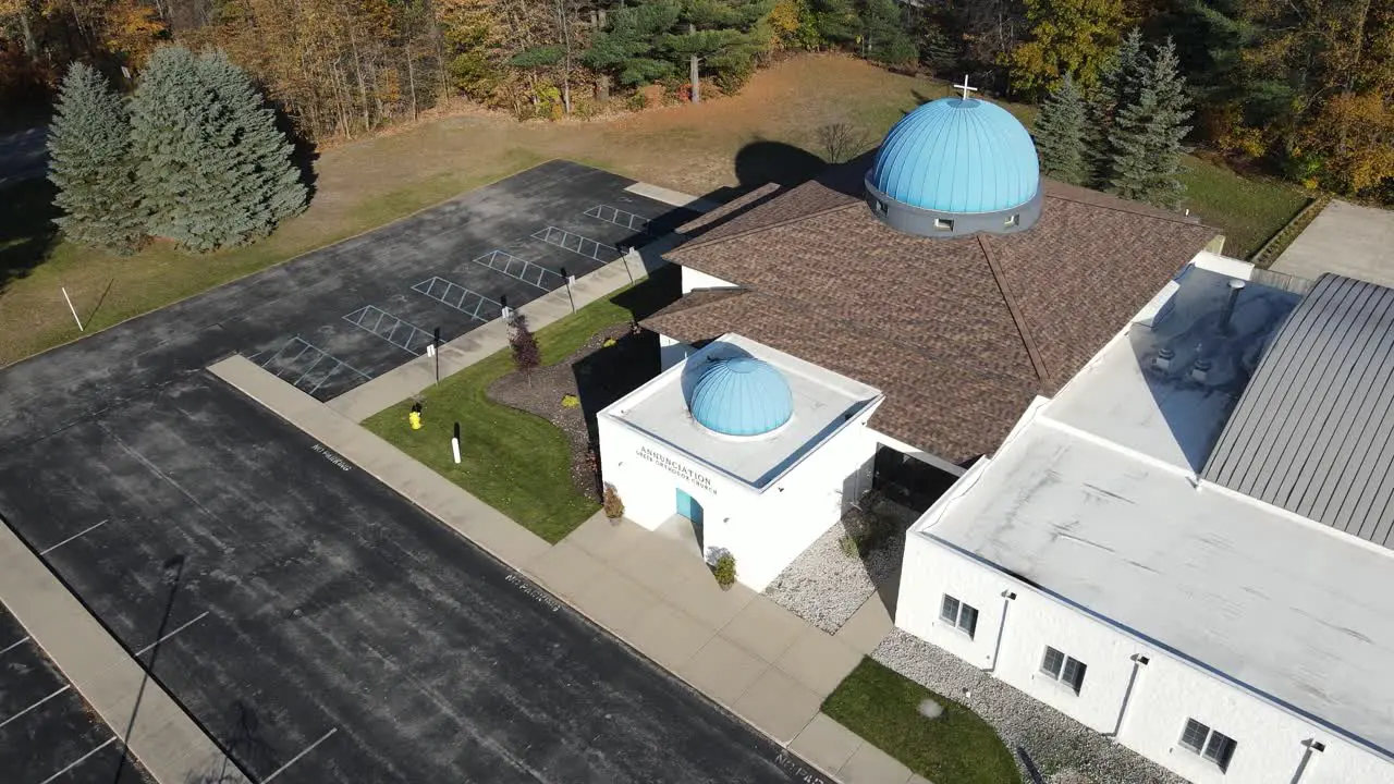 Drone turning over an Orthodox Church in Michigan