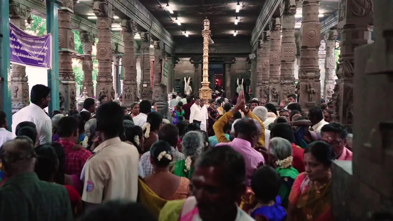 Indian Hindu Devotees Praying at a Temple