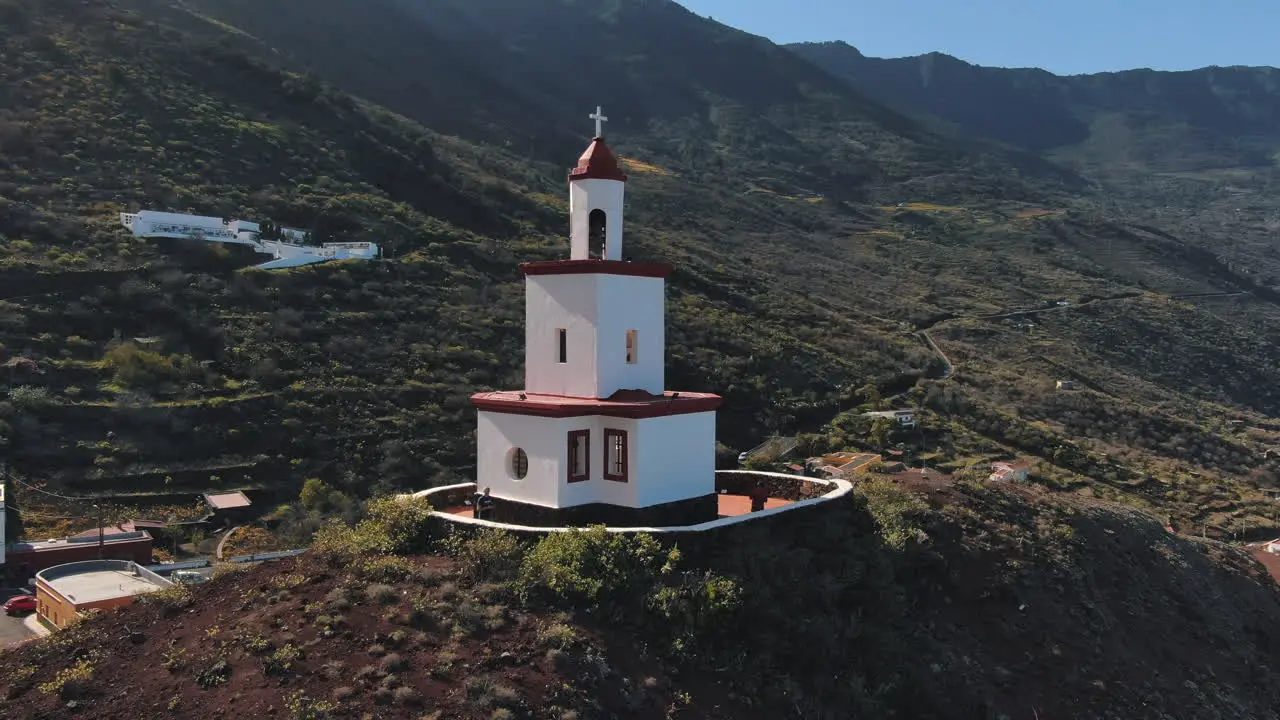 Fantastic aerial shot in orbit and a short distance from the hermitage of La Caridad and where the ocean can be seen