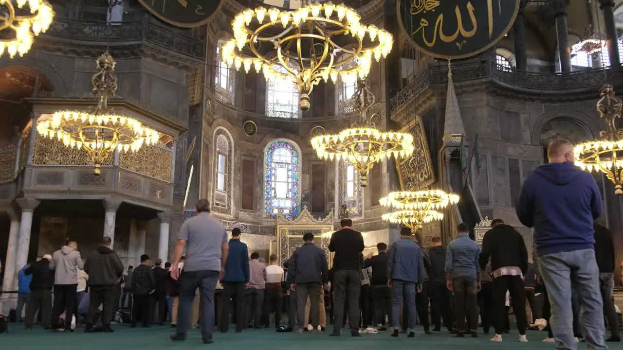 People Prayer in Hagia Sophia Mosque