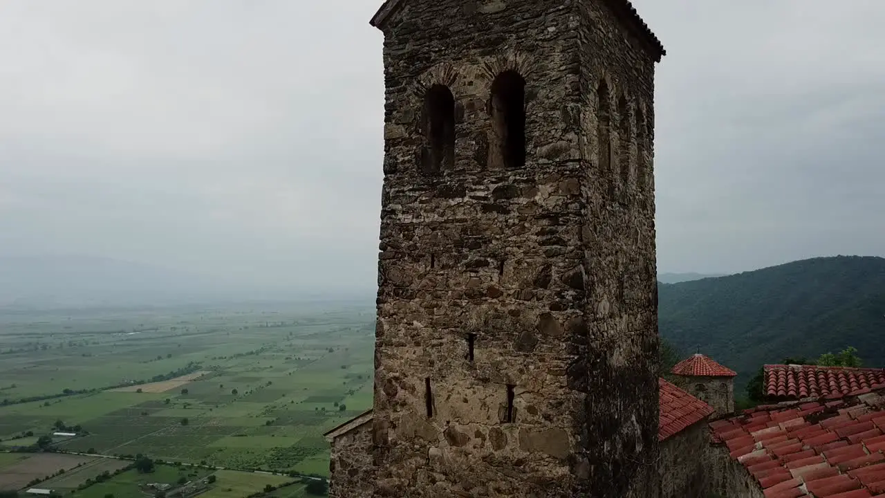 monastery in georgia kahtei drone shot