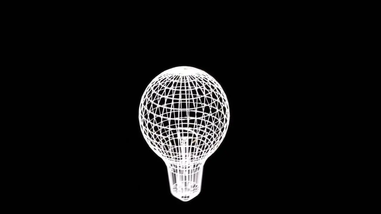 Animation of light bulb icon moving on black background