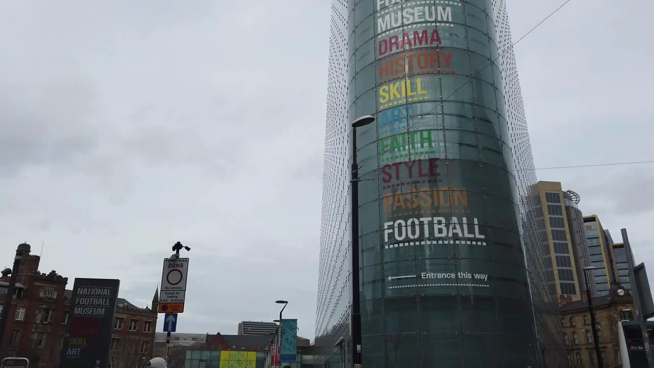 Manchester Football museum in Manchester and Urbis Building England UK