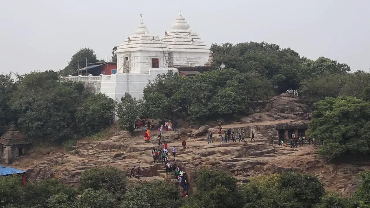 The Udayagiri and Khandagiri Caves and temple in Bhubaneswar India