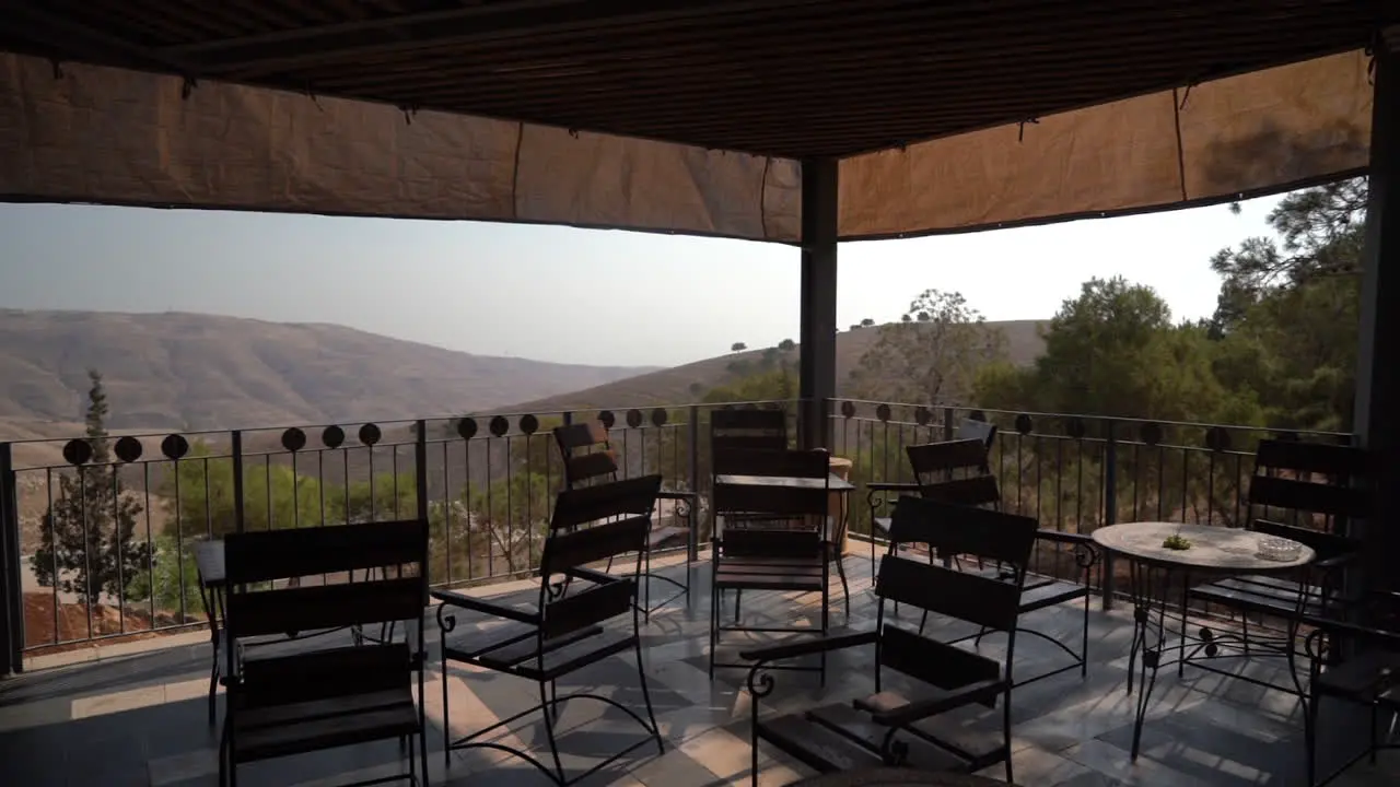 Caffe Terrace View From Holy Mount Nebo Jordan on Sunny Day Panorama