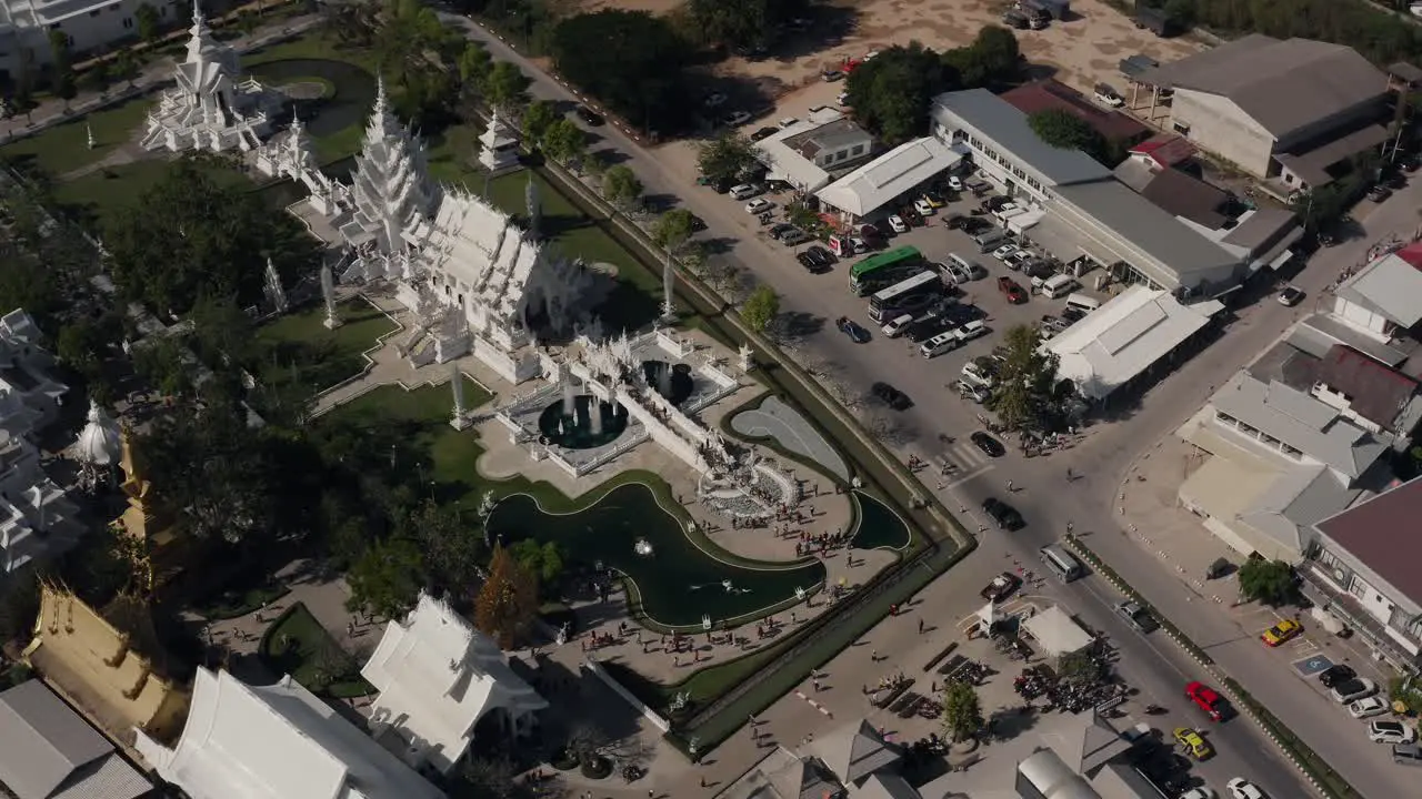 White temple Thailand Aerial view