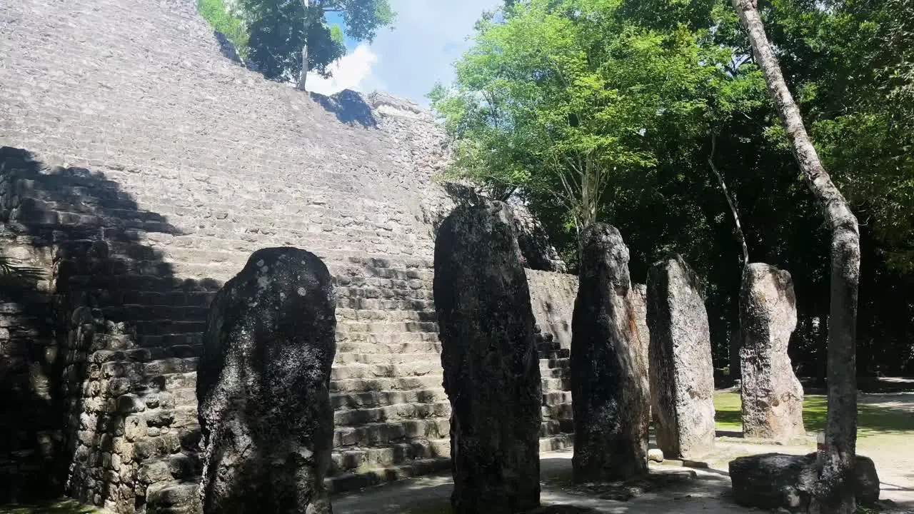 Pyramid Calakmul Mexico deep jungle Maya ruins