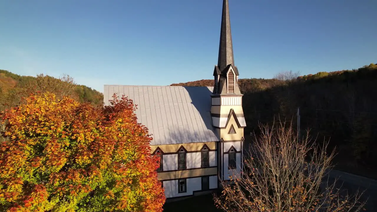 New England in Fall East Orange Vermont Church