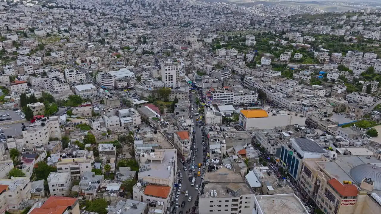 Aerial View Of Palestinian City Of Hebron In Southern West Bank