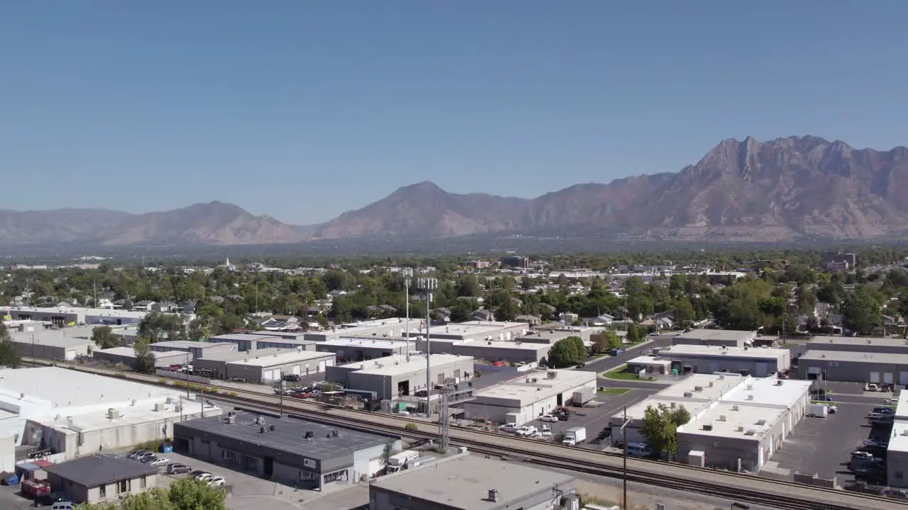 Wasatch Front Mountains on Summer Sunny Day in Salt Lake City Aerial